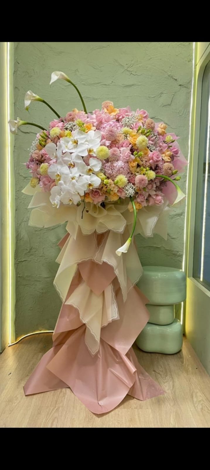 White Lilies Sympathy Stand