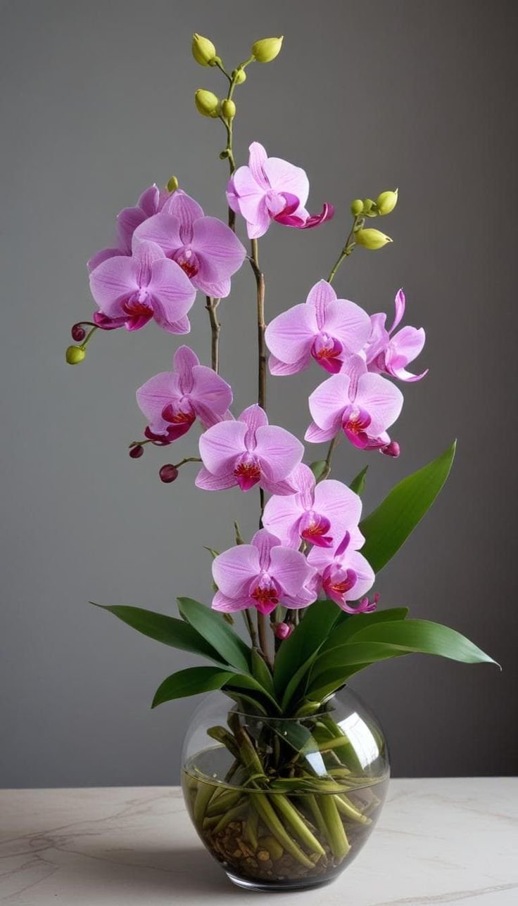 Premium Single Stem Purple Orchid Pot